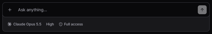 The empty new-prompt composer at the bottom of the Stash panel.